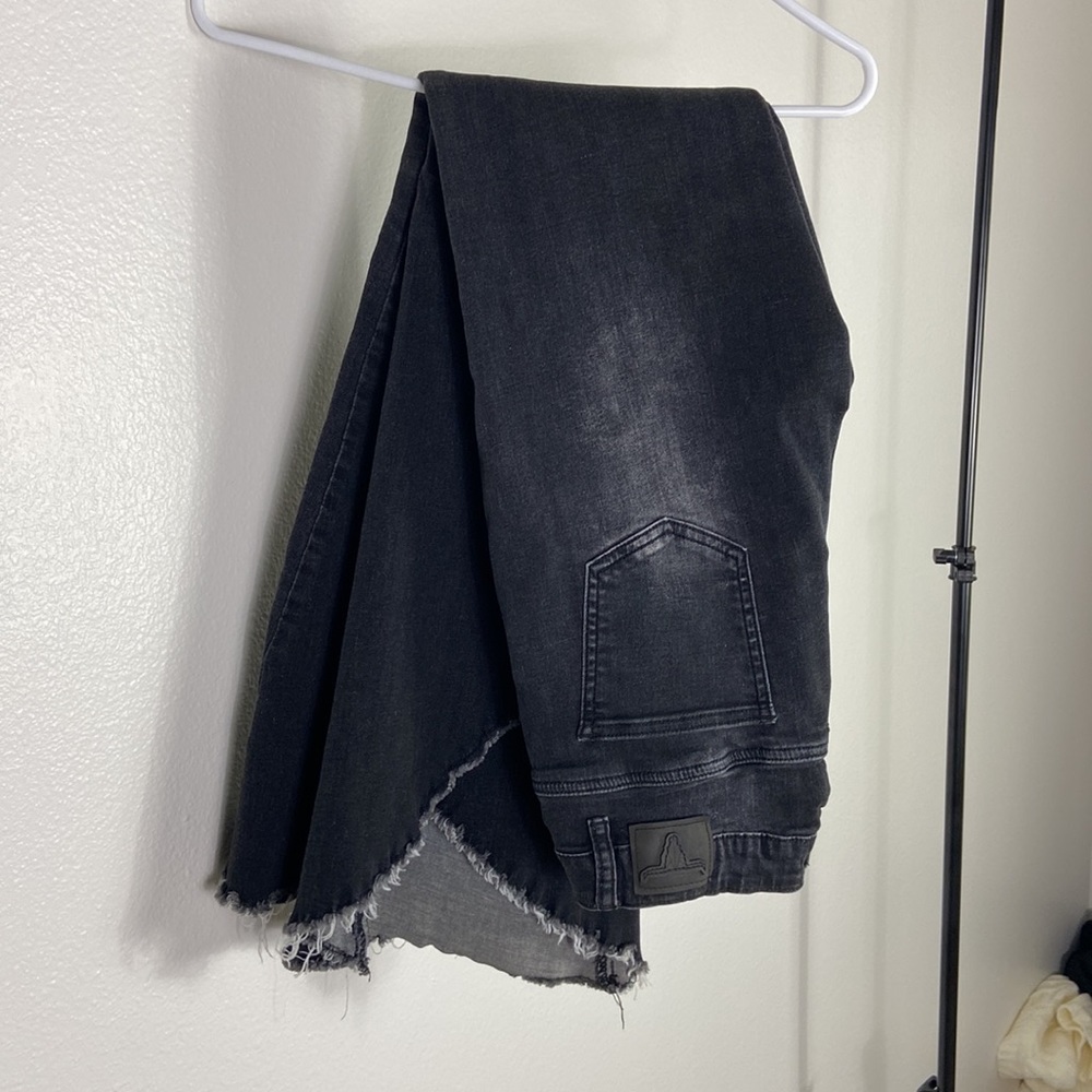 Black Washed Flare/Bellbottom Jeans, Lucky & Blessed, Size 8